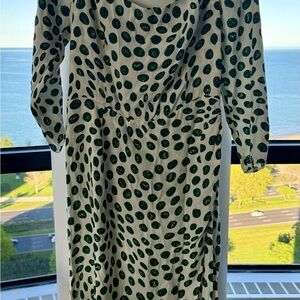 NWOT Reformation Teal Polka Dot Midi Dress